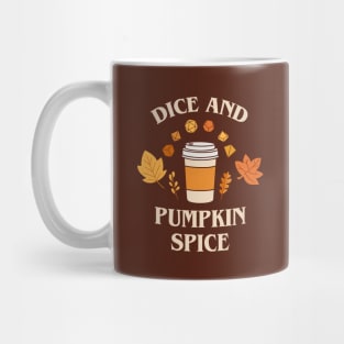 Dice and Pumpkin Spice Coffee Autumn Tabletop RPG Mug